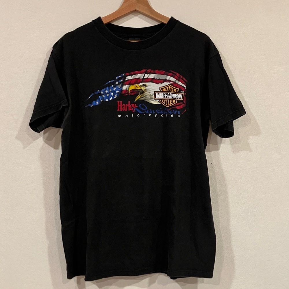 Harley-Davidson NYC Black Tee with Flag Design